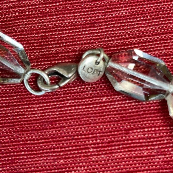 LOFT silver tone rolo chain and crystal acrylic bead necklace - Picture 7 of 8